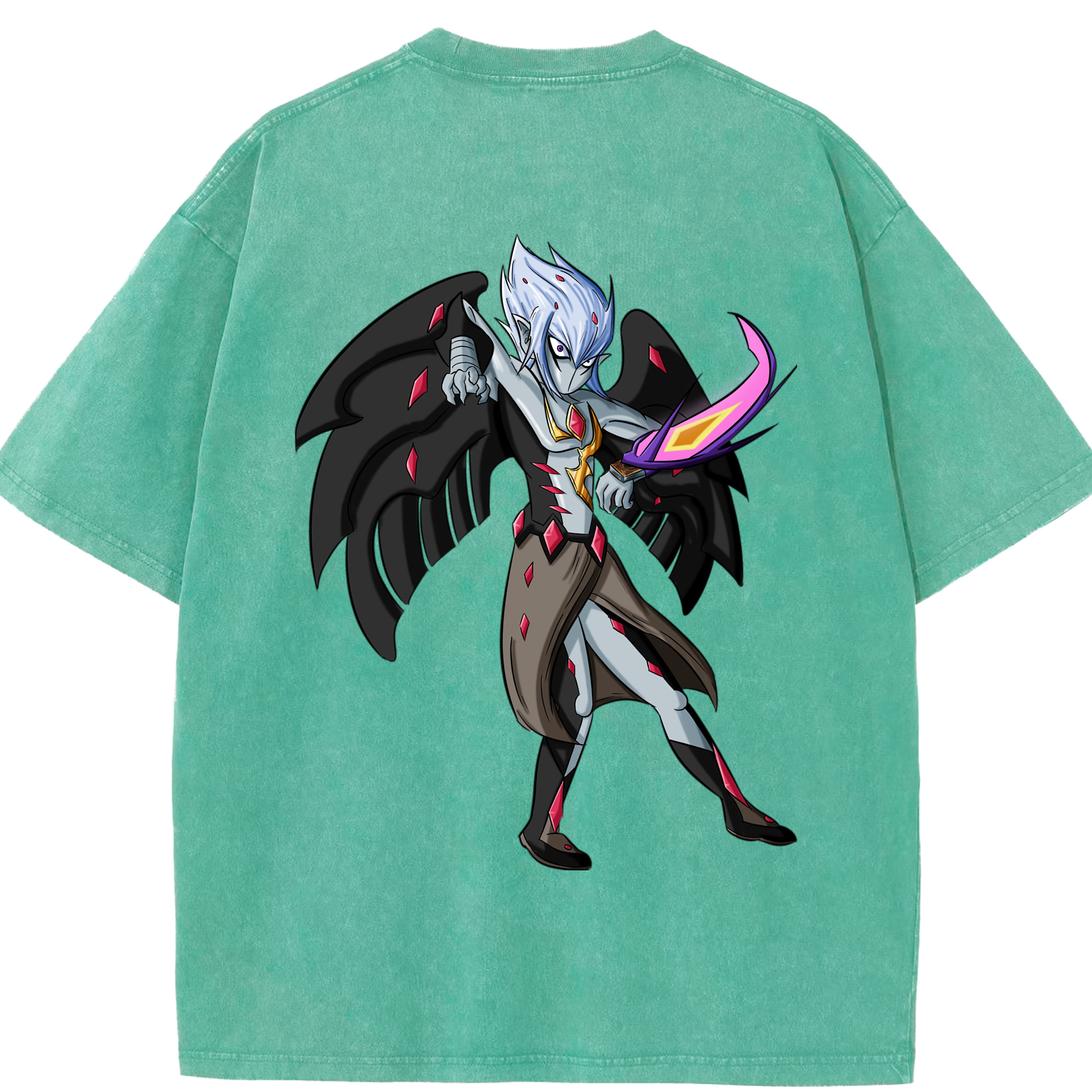 （画像用） 遊☆戯☆王 Yu-Gi-Oh! 綿100% ヴィンテージ風 半袖Tシャツ（背面プリント）
